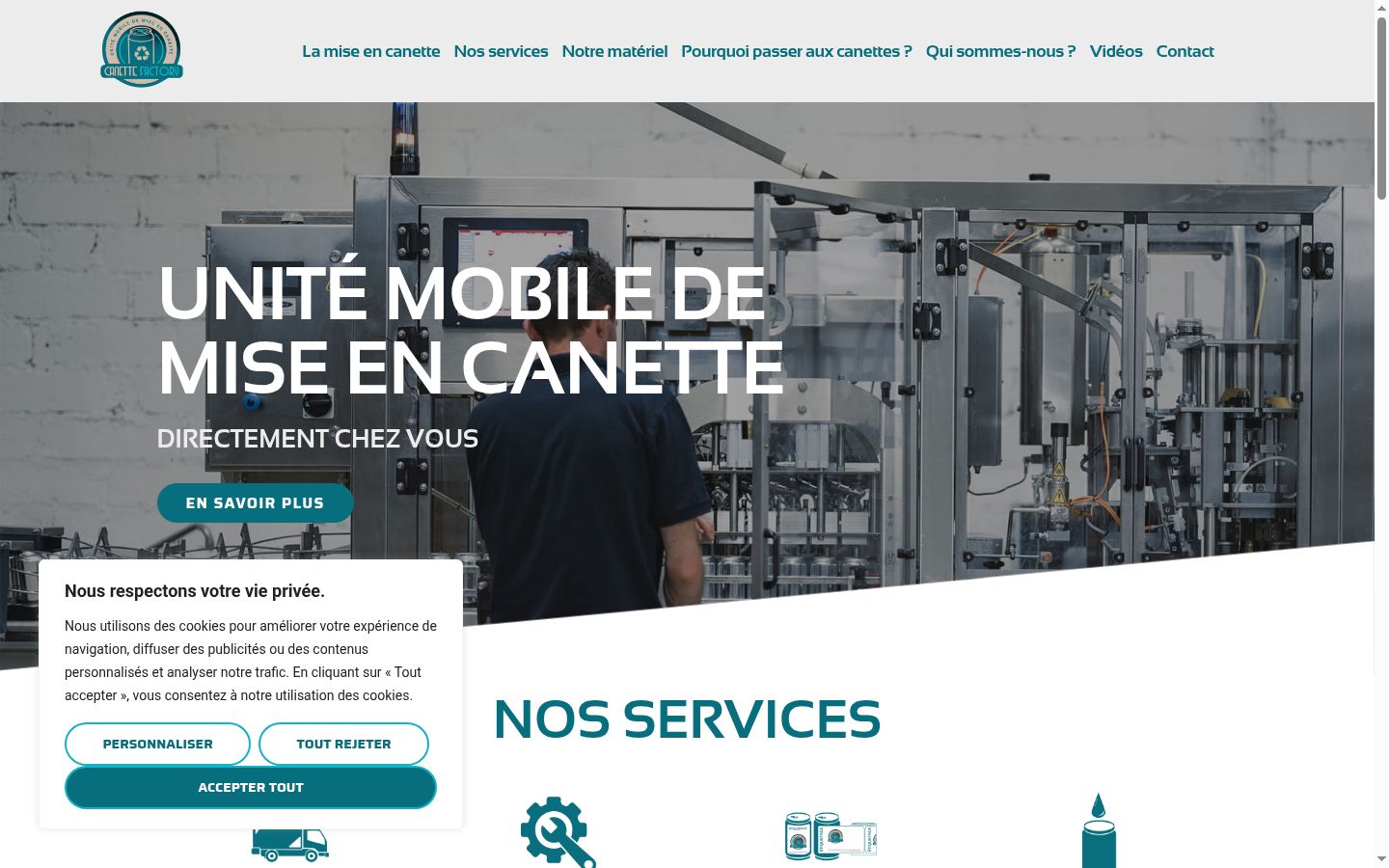 Screenshot of the consent banner shown before any interaction
