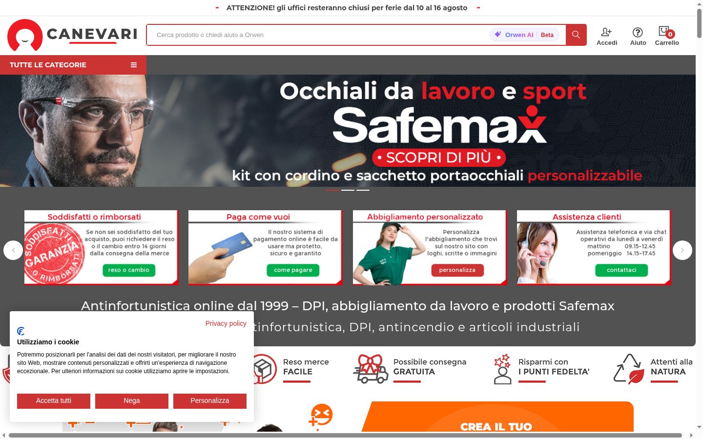 Skärmbild av samtyckesbannern som visades före någon interaktion