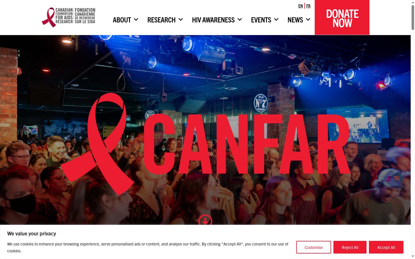 Screenshot of the consent banner shown before any interaction