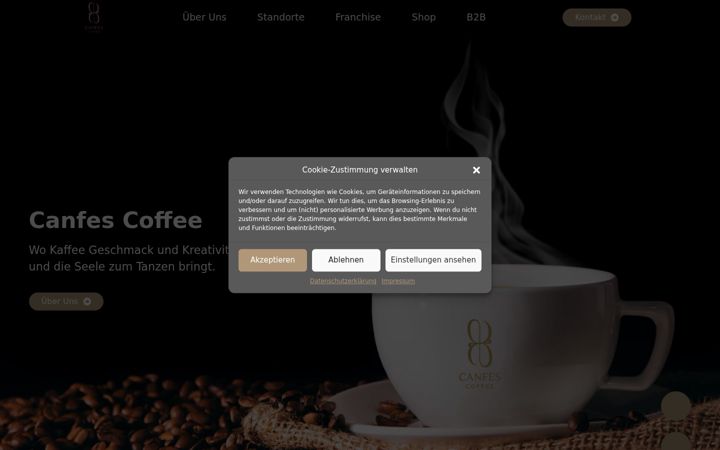 Screenshot ta' canfescoffee.de