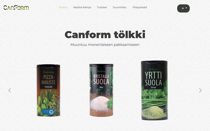 Screenshot of canform.fi