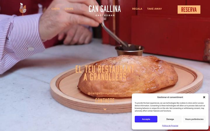 Screenshot of cangallinagastrobar.com