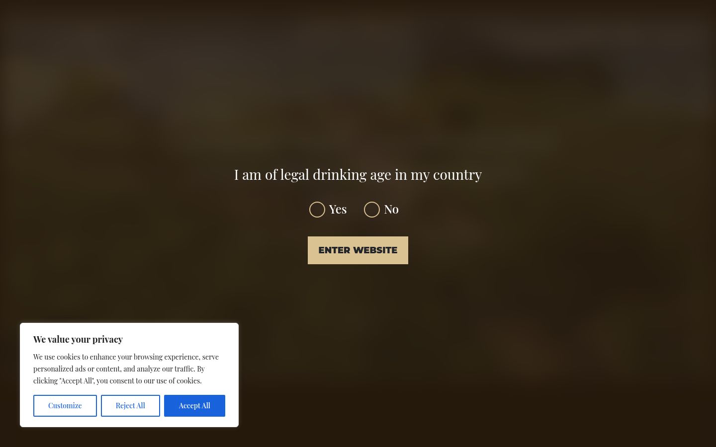 Captura de ecrã do banner de consentimento apresentado antes de qualquer interação