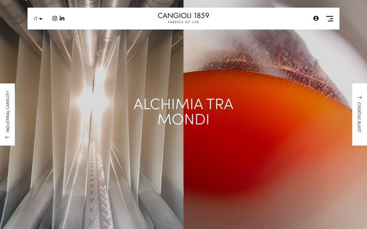 Screenshot stránky cangioli.it