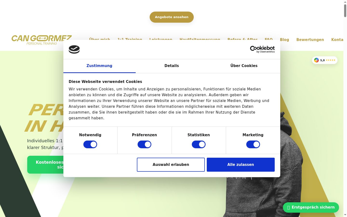 Screenshot tal-banner tal-kunsens muri qabel kwalunkwe interazzjoni