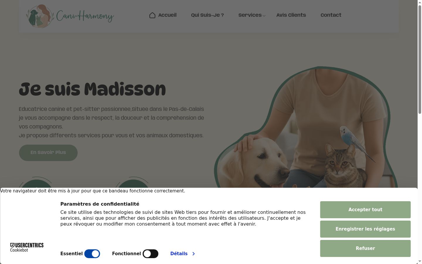 Screenshot tal-banner tal-kunsens muri qabel kwalunkwe interazzjoni