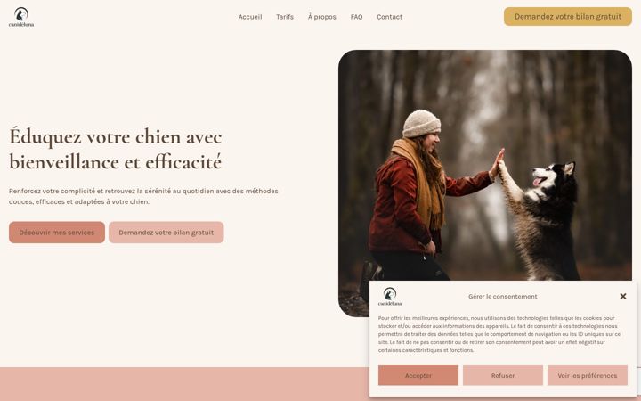 Screenshot of canideluna-educateurcanin.com