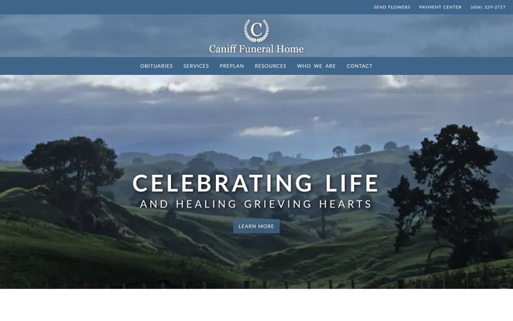 Screenshot of canifffuneralhome.com