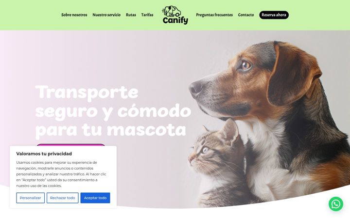 Екранна снимка на canify.es