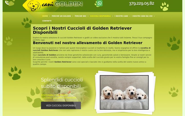 Screenshot of canigolden.it