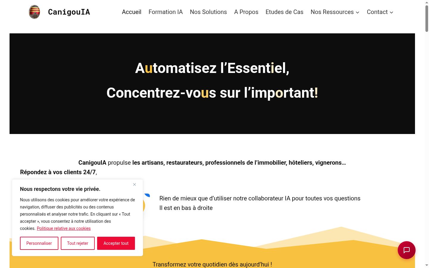 Screenshot van de toestemmingsbanner zoals getoond vóór enige interactie