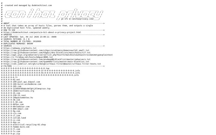 Screenshot of canihazprivacy.com
