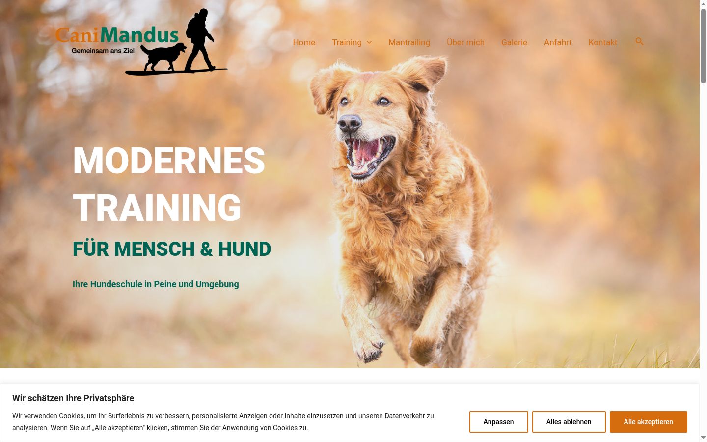 Screenshot des Einwilligungsbanners vor jeglicher Interaktion