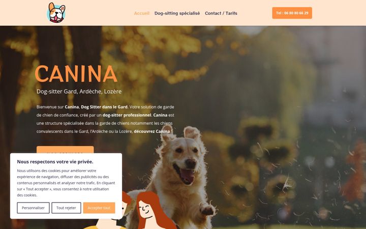 Screenshot of caninadogsitter.fr