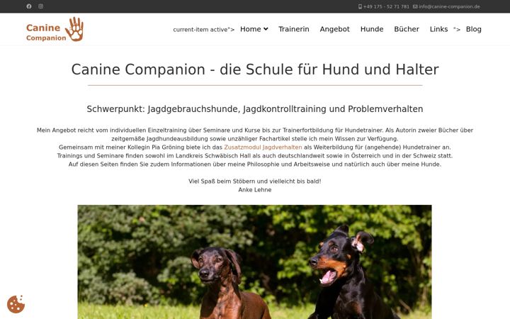 Screenshot of canine-companion.de