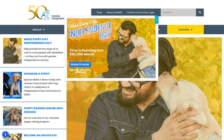 Screenshot of canine.org