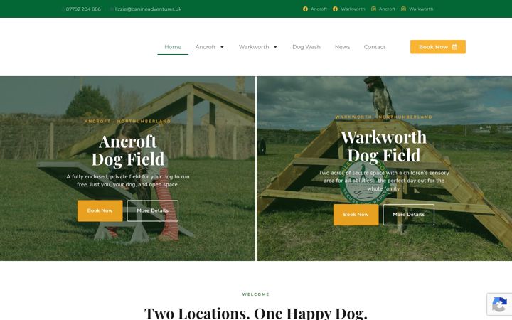 Screenshot of canineadventures.uk