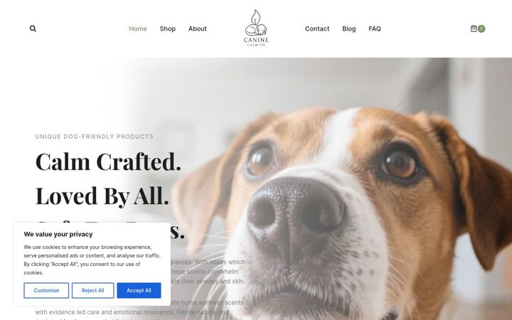 Screenshot of caninecalmco.com