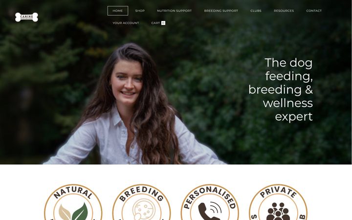 Screenshot of caninenutritioncoach.co.uk