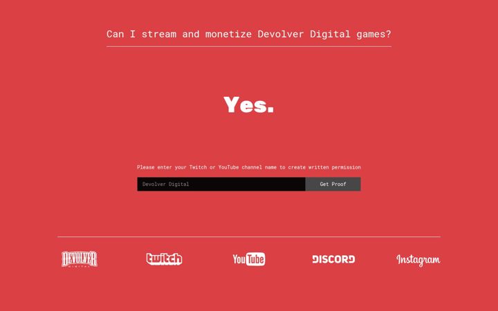 Screenshot of canipostandmonetizevideosofdevolvergames.com