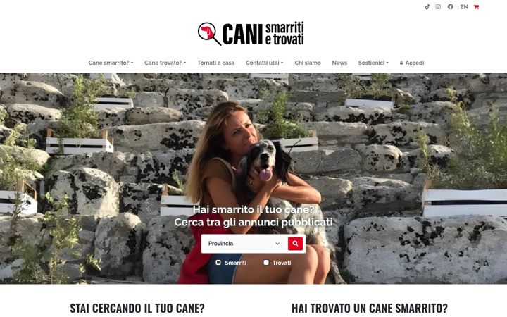 Screenshot of canismarritietrovati.it