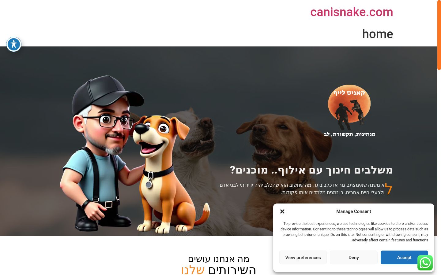 Screenshot del banner di consenso mostrato prima di qualsiasi interazione