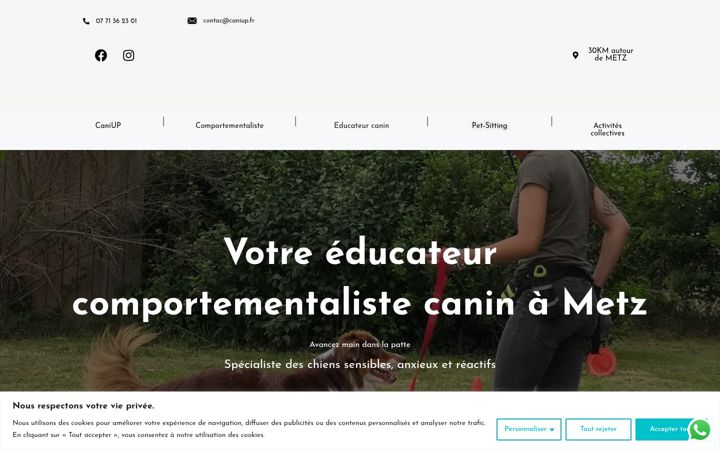 Screenshot of caniup.fr