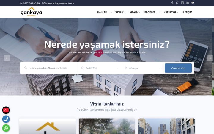 Screenshot of cankayaemlakci.com