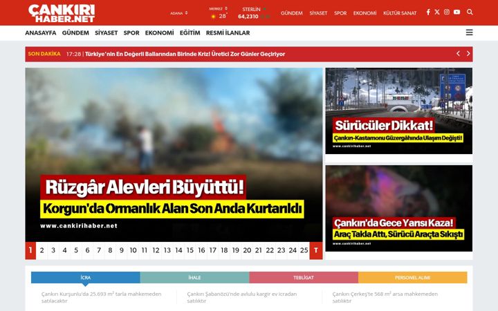 Screenshot of cankirihaber.net