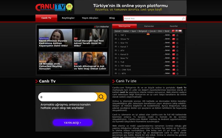 Screenshot of canlitv.com