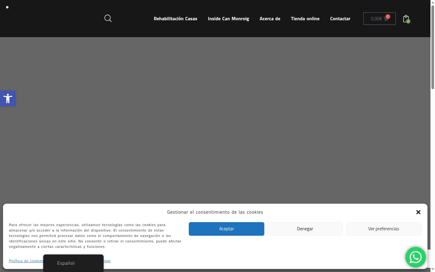 Screenshot del banner di consenso mostrato prima di qualsiasi interazione