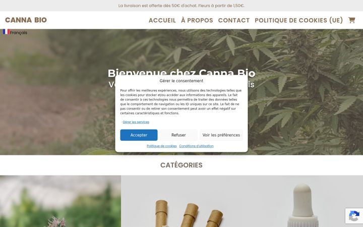 Snímek obrazovky canna-bio.fr