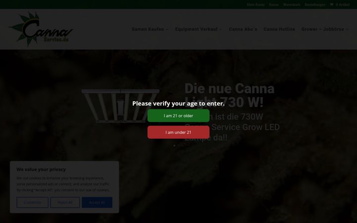 Screenshot of canna-service.de