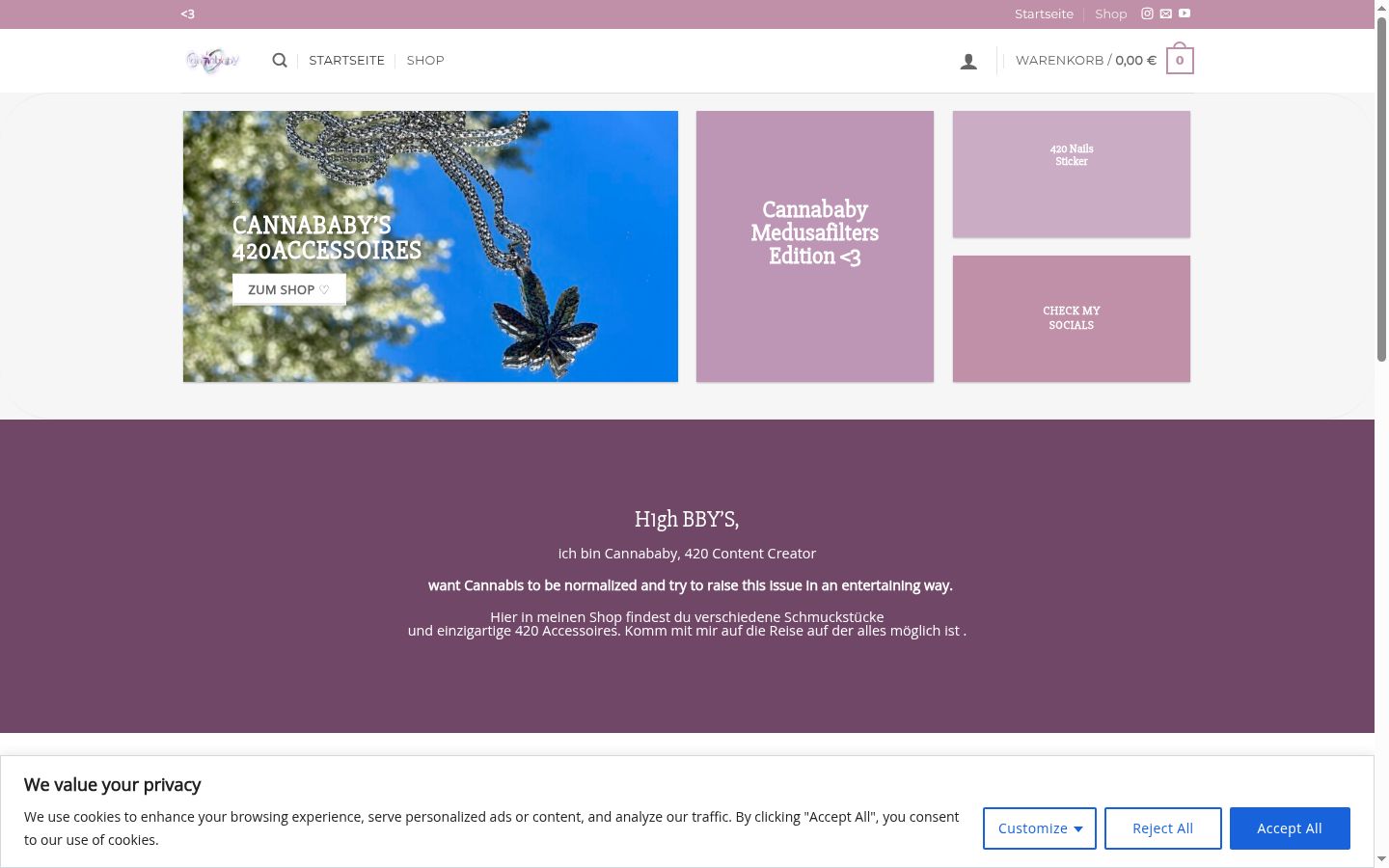 Screenshot del banner di consenso mostrato prima di qualsiasi interazione