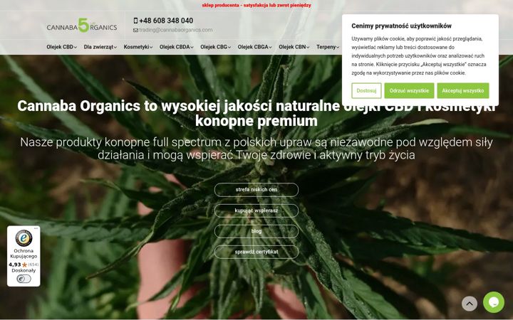 Screenshot of cannabaorganics.store