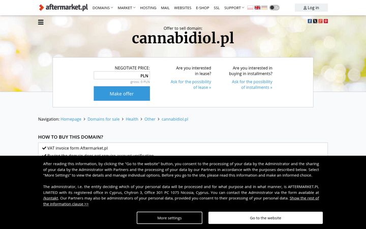 Képernyőkép: cannabidiol.pl