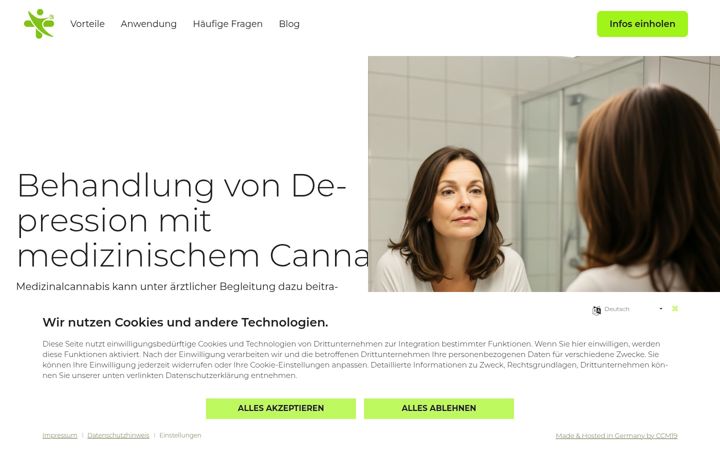 Skärmbild av cannabis-depression.de