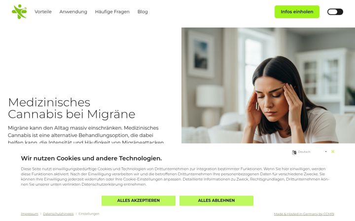 Ekrano kopija cannabis-migraene.de