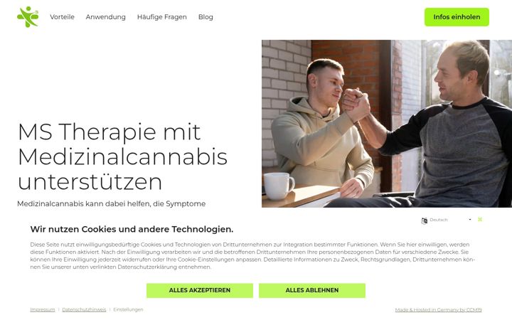 Kuvakaappaus sivustosta cannabis-ms.de