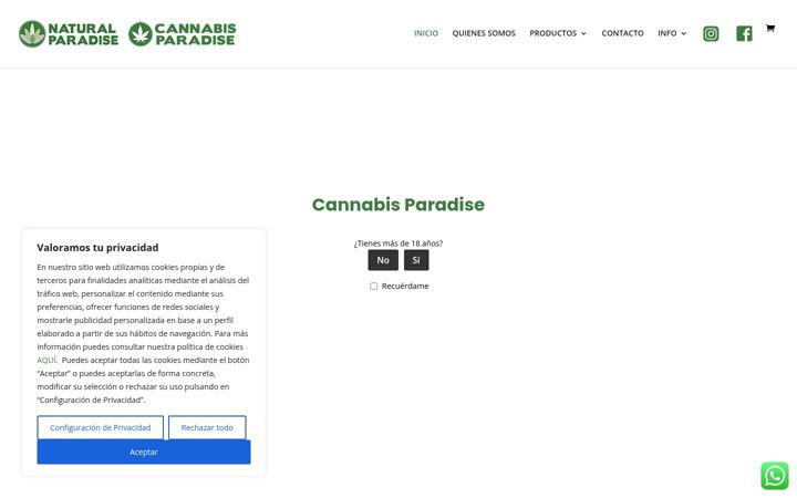 Екранна снимка на cannabis-paradise.es