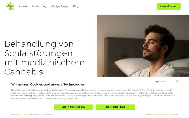 Screenshot ta' cannabis-schlaf.de