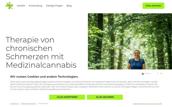 Screenshot von cannabis-schmerz.de