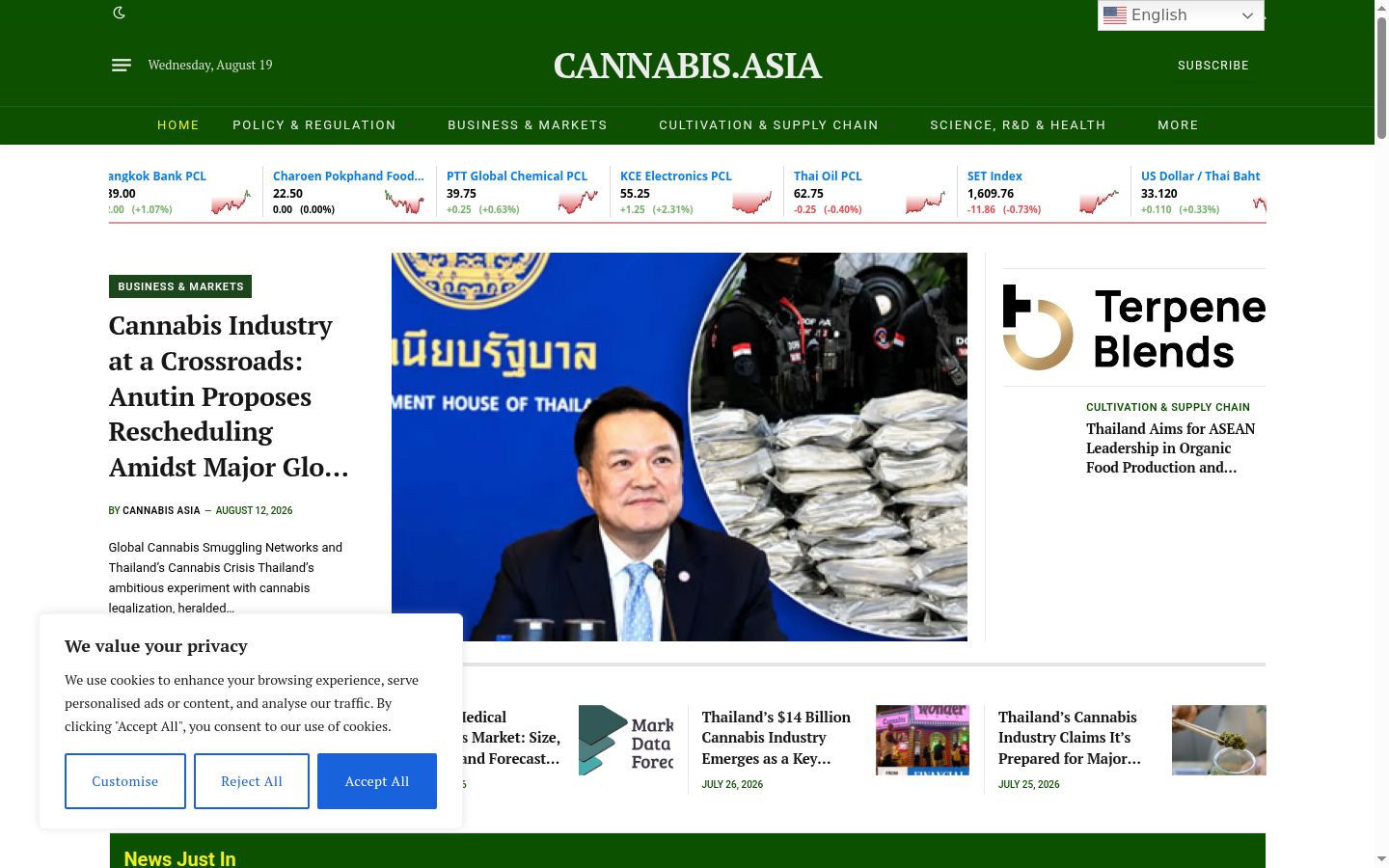 Captura de pantalla del banner de consentimiento mostrado antes de cualquier interacción