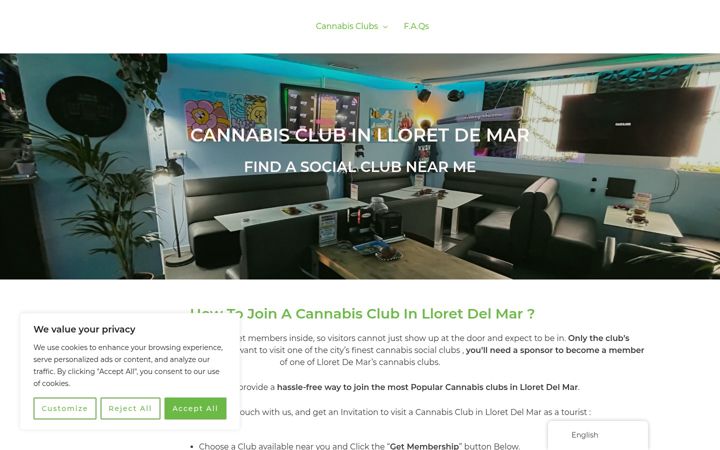 Screenshot of cannabisclublloretdelmar.com