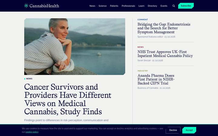 Screenshot of cannabishealthnews.co.uk