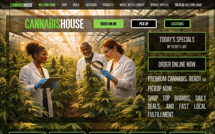 Screenshot of cannabishouse.com