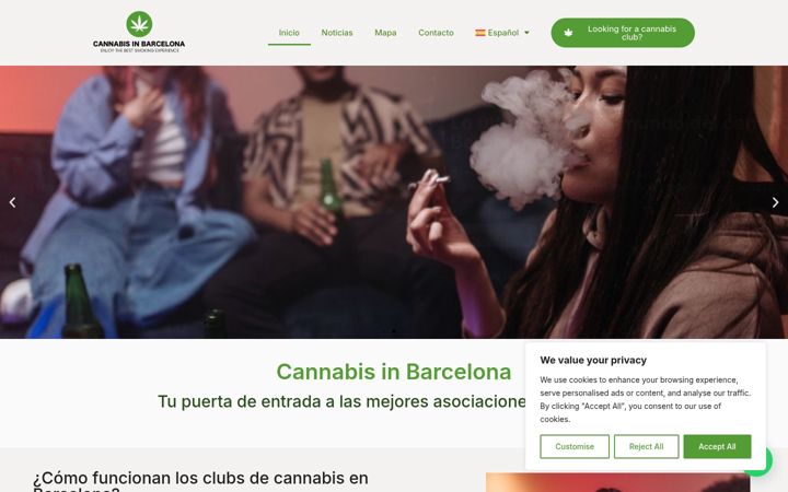Screenshot of cannabisinbarcelona.com