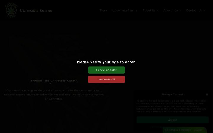 Screenshot of cannabiskarma.org