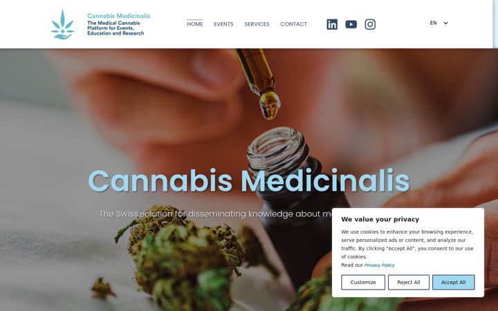 Screenshot of cannabismedicinalis.ch