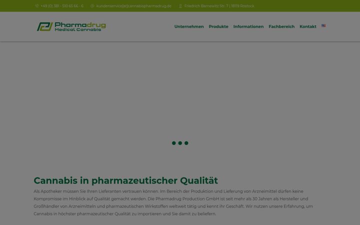 Screenshot ta' cannabispharmadrug.de
